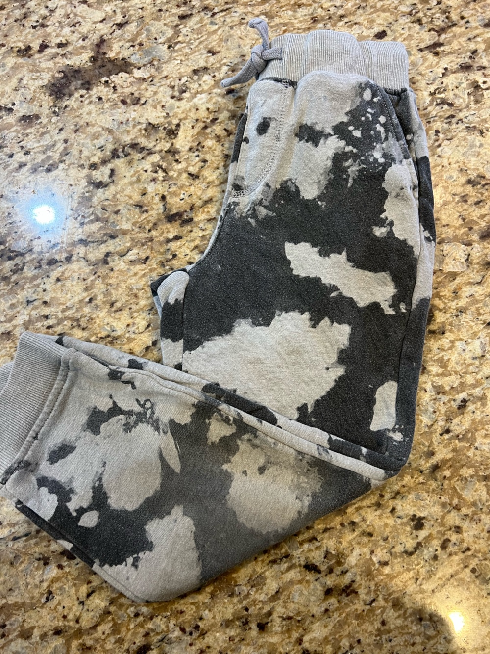 fabkids Black and Gray Tie-Dye Jogger Sweatpants